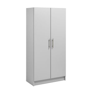 Prepac Elite 2 Door Standing Storage Cabinet， Light Gray
