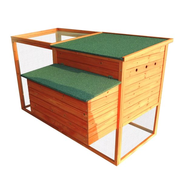 PawHut 64" Large Wooden Chicken Coop Kit With Outdoor Run And Nesting Box - Image 2