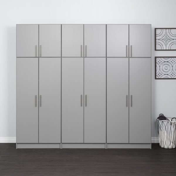 Prepac Elite 2 Door Standing Storage Cabinet， Light Gray - Image 6