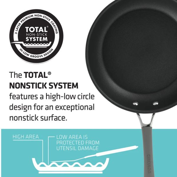 Circulon 84569 Elementum 7.5 qt. Hard-Anodized Aluminum Nonstick Stock Pot in Oyster Gray with Glass Lid - Image 7