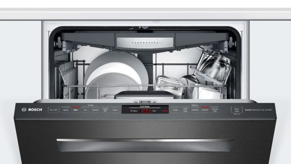 Bosch - 800 Series 24" Top Control Built-In Dishwasher with CrystalDry, Stainless Steel Tub, 3rd Rack, 42 dBa - Black stainless steel - Image 2
