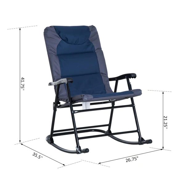 Outsunny Metal Outdoor Rocking Chair 2-Piece Set - Image 2