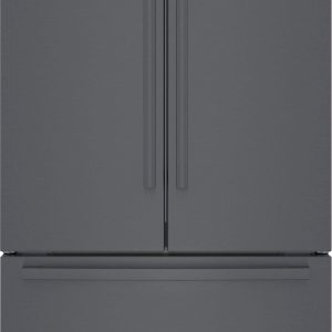 Bosch - 800 Series 21 Cu. Ft. French Door Counter-Depth Smart Refrigerator - Black stainless steel