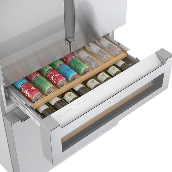 Bosch - 800 Series 20 Cu. Ft. 4-Door French Door Counter-Depth Smart Refrigerator with Beverage Cooler Drawer - Stainless steel - Image 9