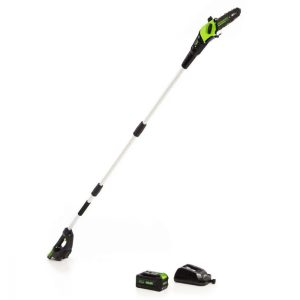 Greenworks 40V 8" Cordless Pole Saw with 2.0 Ah Battery and Charger， 1403702