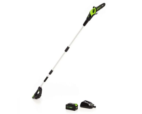 Greenworks 40V 8" Cordless Pole Saw with 2.0 Ah Battery and Charger， 1403702