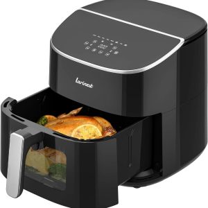 Air Fryer 8Qt Plus Oilless 8-in-1 Family Size AirFryer,Easy Viewing Window and Fast Healthy cooking,Dishwasher-Safe Basket,Digital Touchscreen,Quiet, AF701, Black