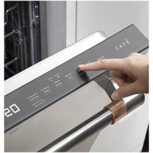 Café - 24" Top Control Tall Tub Built-In Dishwasher with Stainless Steel Tub and Silverware Jets - Stainless steel