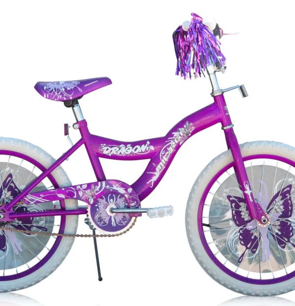 PlayWorld 20" BMX S-Type Frame Bicycle Coaster Brake One Piece Crank Purple Rims White Tire Kid's Bike - Purple - Image 4