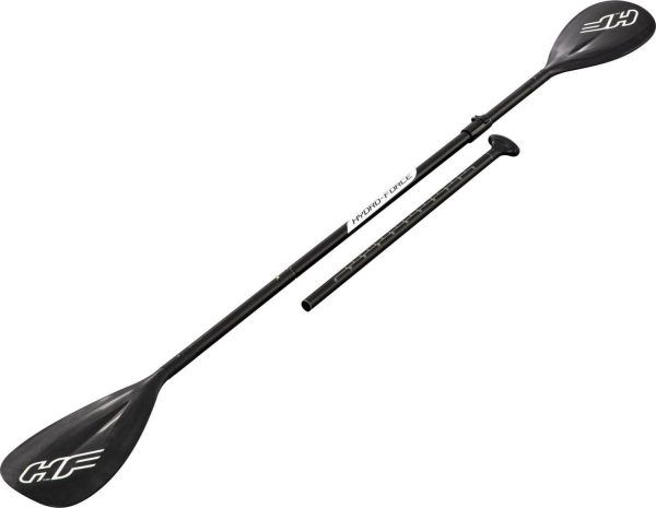 Hydro-Force Oceana 10 Ft. Inflatable Convertible Stand-up Paddle Board and Sit-on Kayak Set， Wood and Palm Print - Image 6