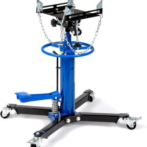 TUFFIOM Transmission Jack, 1,100 lbs 1/2-Ton Hydraulic 2-Stage High Lift Vertical Telescoping Floor Jack Stand, 34" to 68" Lifting Range, w/Pedal, 360° Swivel Wheels, Garage/Shop Lift Hoist