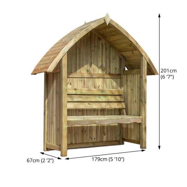 Mercia Arch Top Seated Arbour - Image 8
