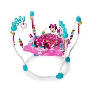 Bright Starts Disney Baby Minnie Mouse PeekABoo Activity Jumper Bouncer with Lights & Music, Age 6 months+
