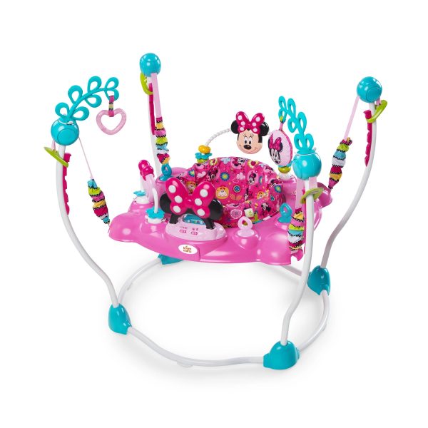 Bright Starts Disney Baby Minnie Mouse PeekABoo Activity Jumper Bouncer with Lights & Music, Age 6 months+