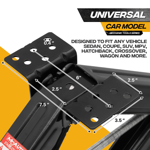 Magshion 2.5 Ton Scissor Jack Set of 4, 5000lbs Heavy Duty Car Jack Lift Kit with Handle, RV Trailer Stabilizer Leveling Scissor Jacks Set, Black - Image 7