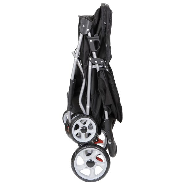 HomGarden 4 Wheel Pet Dog Stroller Foldable Carrier Strolling Cart for Small Dog Cat W/Storage Basket & Cup Holder, Black - Image 10
