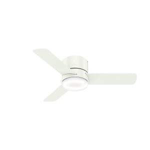 Hunter 59452 44 in. Minimus Ceiling Fan with Remote and LED Light Kit (Fresh White)