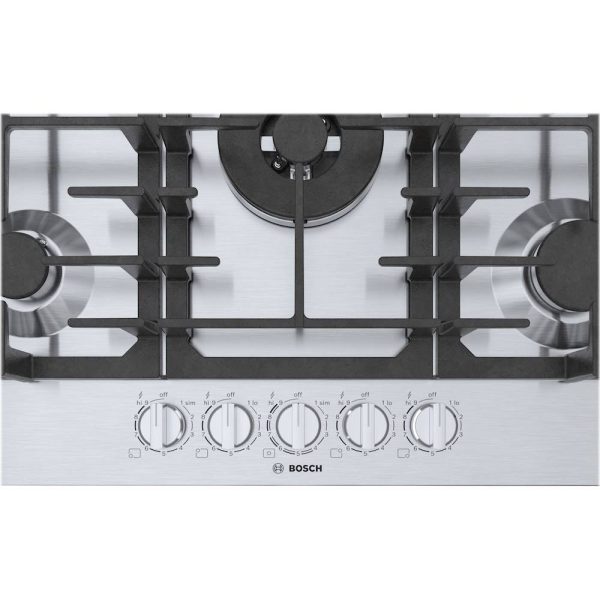 Bosch - 800 Series 30" Built-In Gas Cooktop with 5 burners - Silver - Image 2